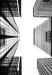 Πίνακας σε Καμβά BLACK AND WHITE ARCHITECTURAL SKYSCRAPERS 2