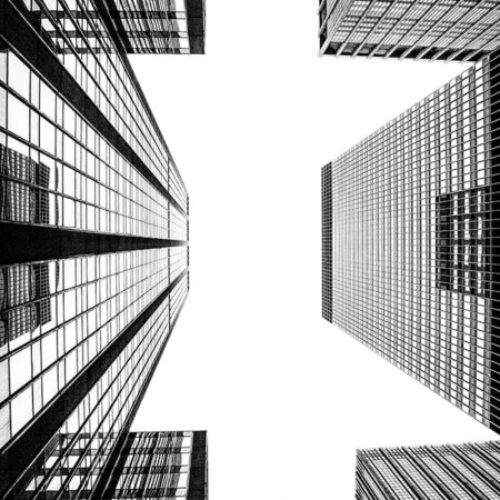Πίνακας σε Καμβά BLACK AND WHITE ARCHITECTURAL SKYSCRAPERS 2 - Πολεις και Αρχιτεκτονικη Sticky 5