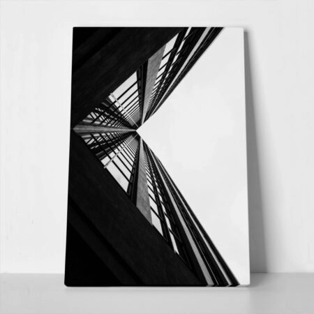 Πίνακας σε Καμβά BLACK AND WHITE ARCHITECTURAL SKYSCRAPERS 3 - Πολεις και Αρχιτεκτονικη