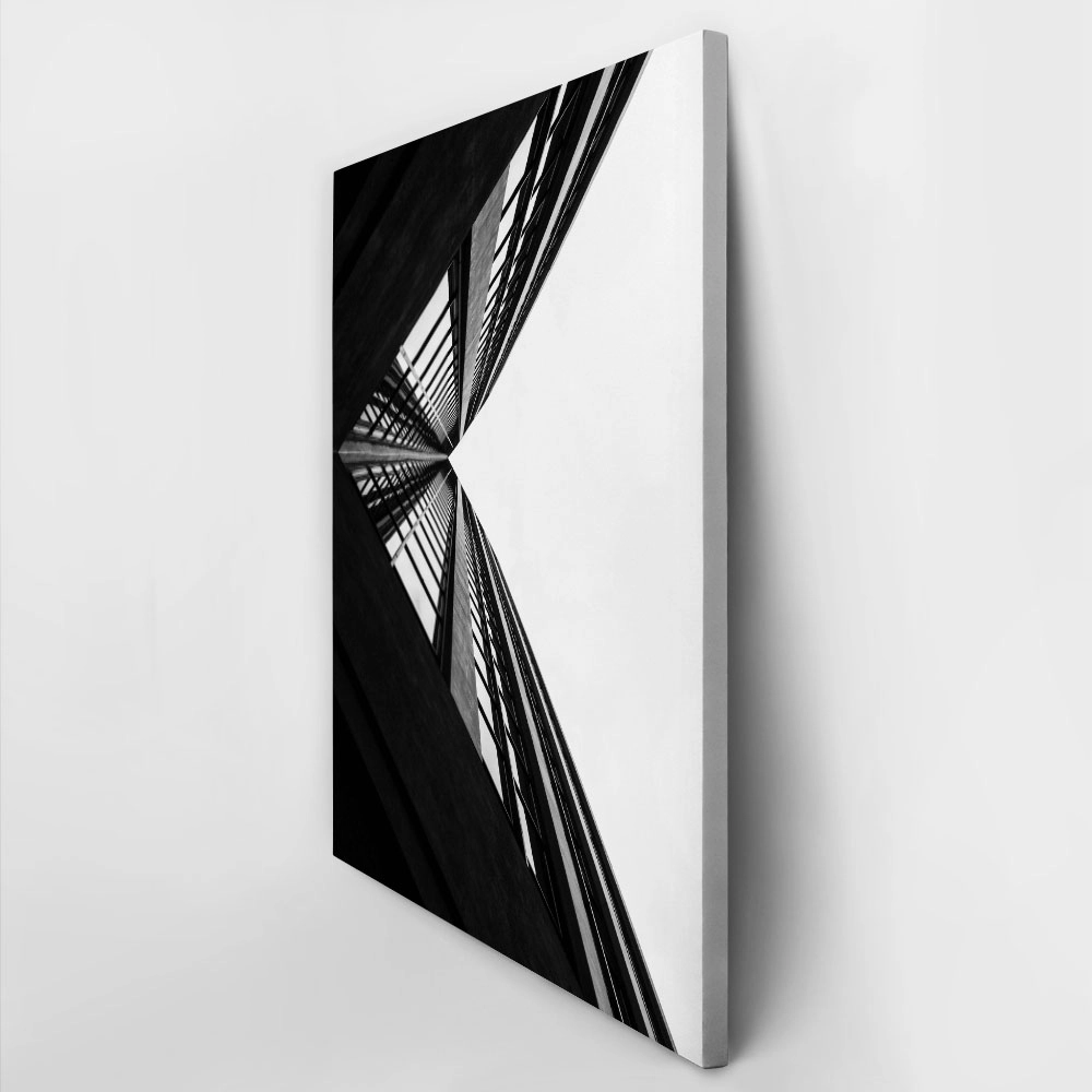 Πίνακας σε Καμβά BLACK AND WHITE ARCHITECTURAL SKYSCRAPERS 3