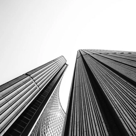 Πίνακας σε Καμβά BLACK AND WHITE ARCHITECTURAL SKYSCRAPERS 4 - Πολεις και Αρχιτεκτονικη Sticky 5