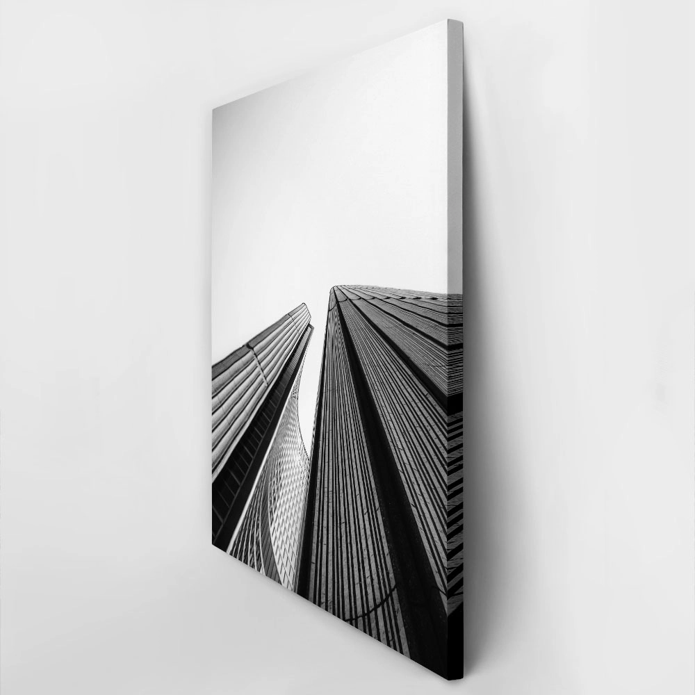 Πίνακας σε Καμβά BLACK AND WHITE ARCHITECTURAL SKYSCRAPERS 4