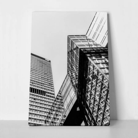 Πίνακας σε Καμβά BLACK AND WHITE ARCHITECTURAL SKYSCRAPERS 5 - Πολεις και Αρχιτεκτονικη