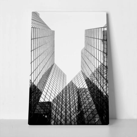 Πίνακας σε Καμβά BLACK AND WHITE ARCHITECTURAL SKYSCRAPERS 6