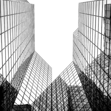Πίνακας σε Καμβά BLACK AND WHITE ARCHITECTURAL SKYSCRAPERS 6 - Πολεις και Αρχιτεκτονικη Sticky 5