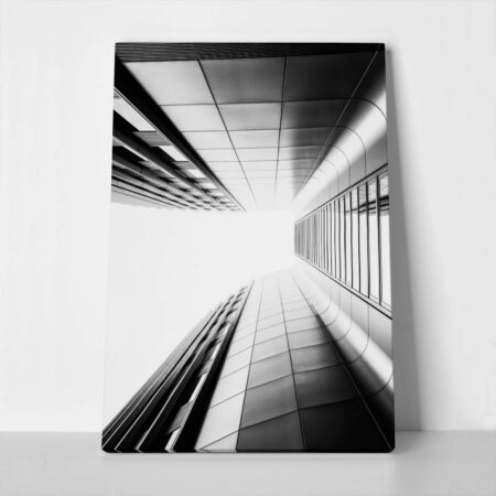 Πίνακας σε Καμβά BLACK AND WHITE ARCHITECTURAL SKYSCRAPERS 7