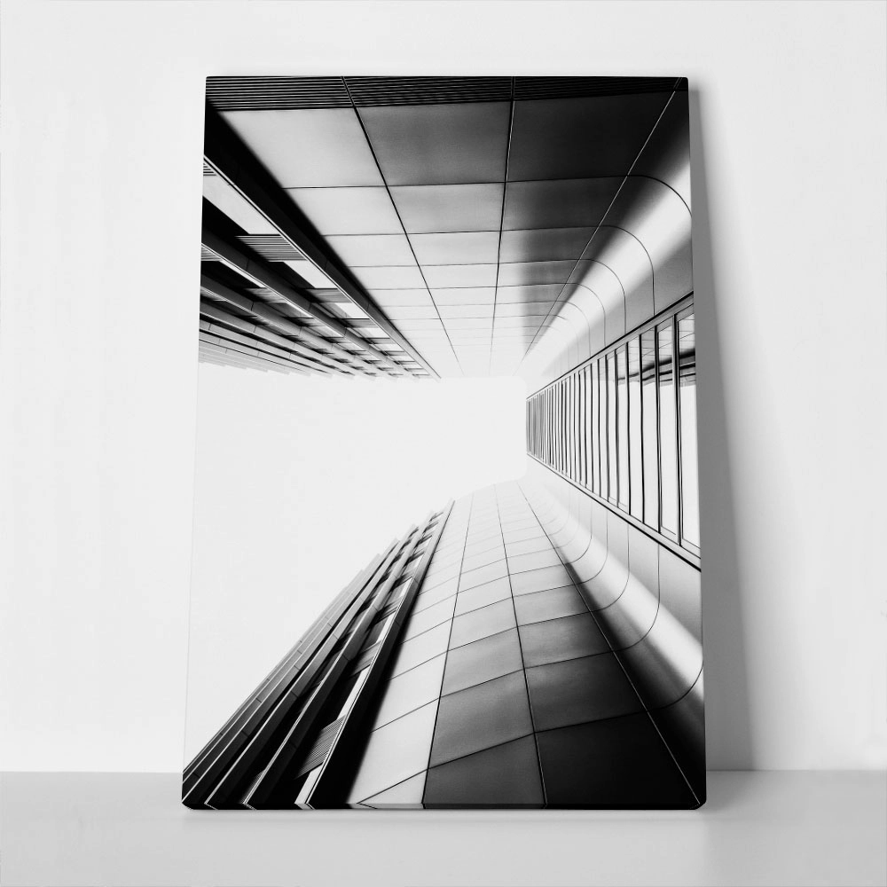 Πίνακας σε Καμβά BLACK AND WHITE ARCHITECTURAL SKYSCRAPERS 7