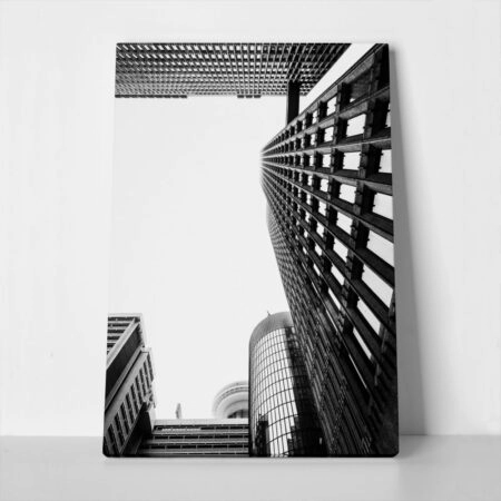 Πίνακας σε Καμβά BLACK AND WHITE ARCHITECTURAL SKYSCRAPERS 9