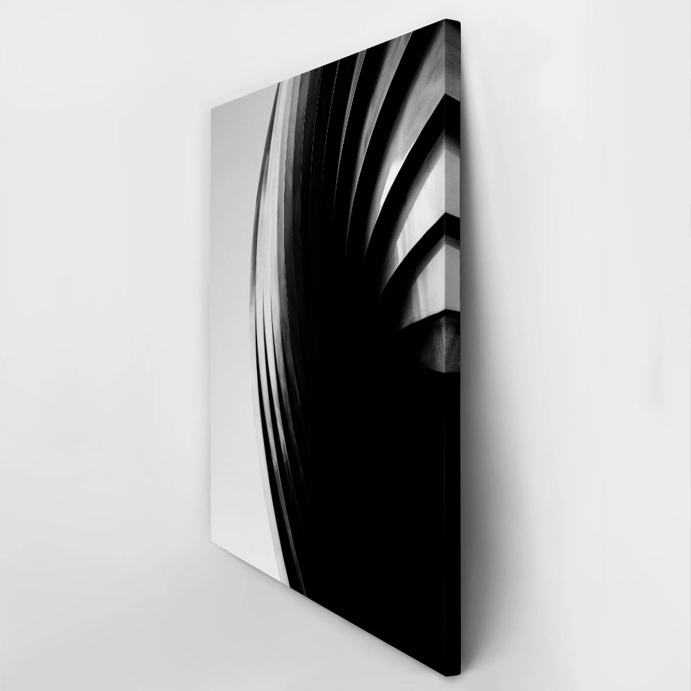 Πίνακας σε Καμβά BLACK AND WHITE ARCHITECTURAL SPIRAL PATTERN
