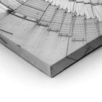 Πίνακας σε Καμβά BLACK AND WHITE ARCHITECTURAL SPIRAL STAIRCASE 2