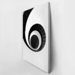 Πίνακας σε Καμβά BLACK AND WHITE ARCHITECTURAL SPIRAL STAIRCASE 3