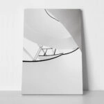 Πίνακας σε Καμβά BLACK AND WHITE ARCHITECTURAL SPIRAL STAIRCASE 4