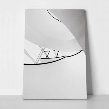 Πίνακας σε Καμβά BLACK AND WHITE ARCHITECTURAL SPIRAL STAIRCASE 4