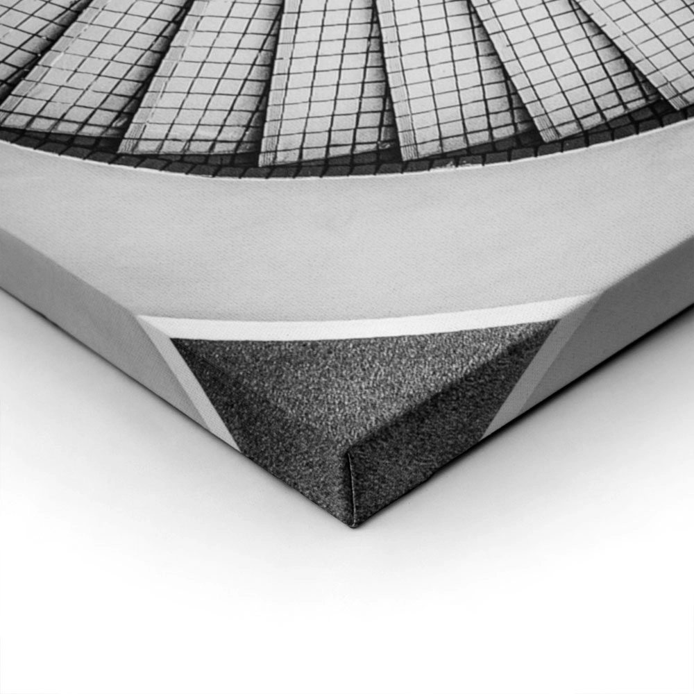 Πίνακας σε Καμβά BLACK AND WHITE ARCHITECTURAL SPIRAL STAIRCASE