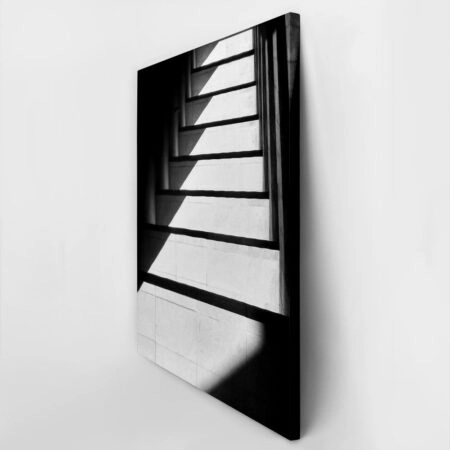 Πίνακας σε Καμβά BLACK AND WHITE ARCHITECTURAL STAIRCASE - Πολεις και Αρχιτεκτονικη Sticky 2