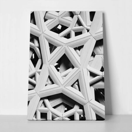 Πίνακας σε Καμβά BLACK AND WHITE ARCHITECTURAL STAR PATTERN