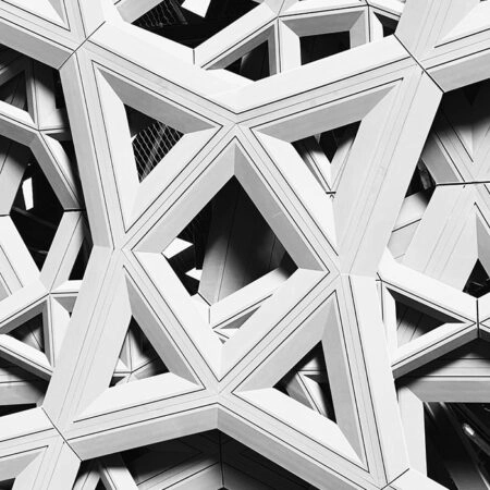 Πίνακας σε Καμβά BLACK AND WHITE ARCHITECTURAL STAR PATTERN - Πολεις και Αρχιτεκτονικη Sticky 5
