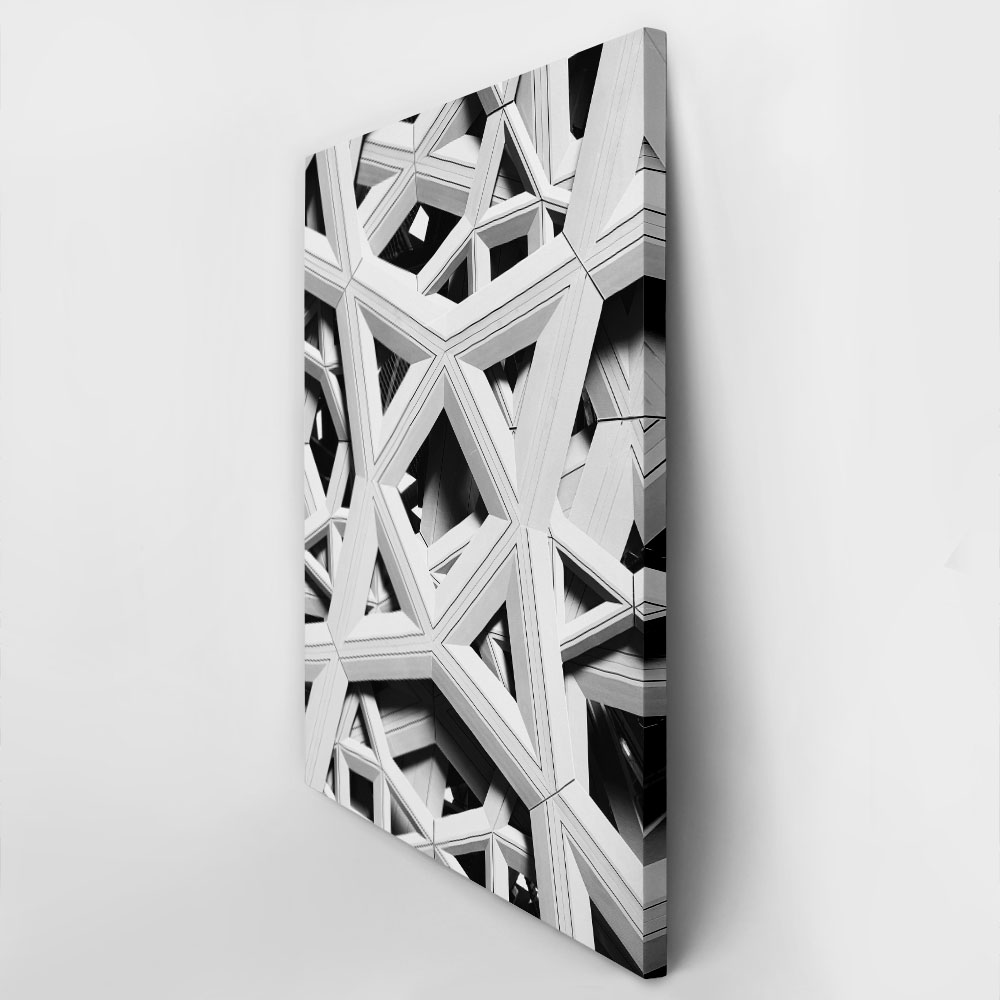 Πίνακας σε Καμβά BLACK AND WHITE ARCHITECTURAL STAR PATTERN