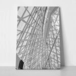 Πίνακας σε Καμβά BLACK AND WHITE ARCHITECTURAL STEEL AND GLASS ROOF