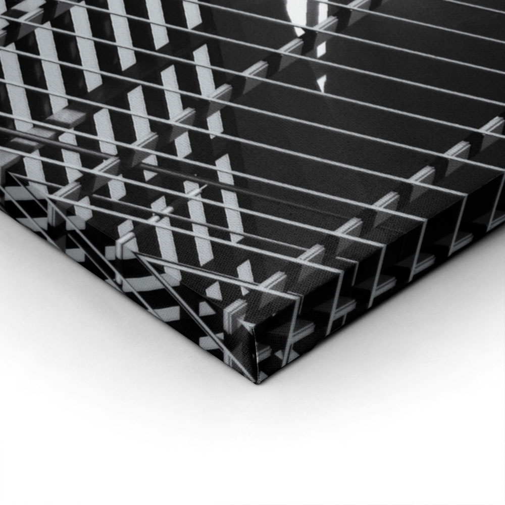 Πίνακας σε Καμβά BLACK AND WHITE ARCHITECTURAL STEEL EXTERIOR FACADE