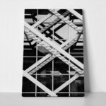 Πίνακας σε Καμβά BLACK AND WHITE ARCHITECTURAL STEEL FRAMEWORK