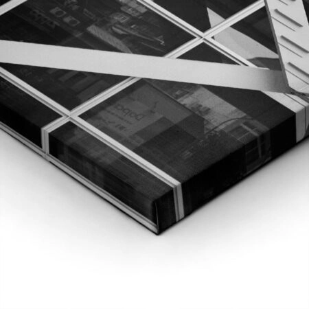 Πίνακας σε Καμβά BLACK AND WHITE ARCHITECTURAL STEEL FRAMEWORK - Πολεις και Αρχιτεκτονικη Sticky 1