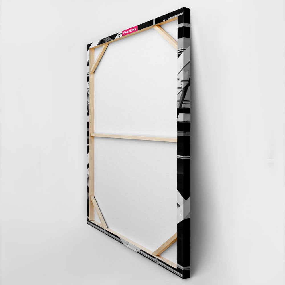 Πίνακας σε Καμβά BLACK AND WHITE ARCHITECTURAL STEEL FRAMEWORK