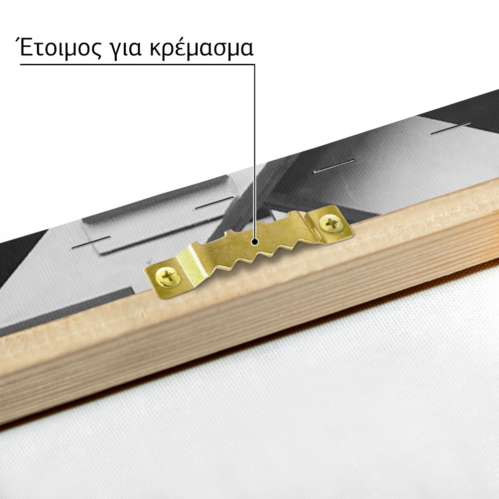 Πίνακας σε Καμβά BLACK AND WHITE ARCHITECTURAL STEEL FRAMEWORK