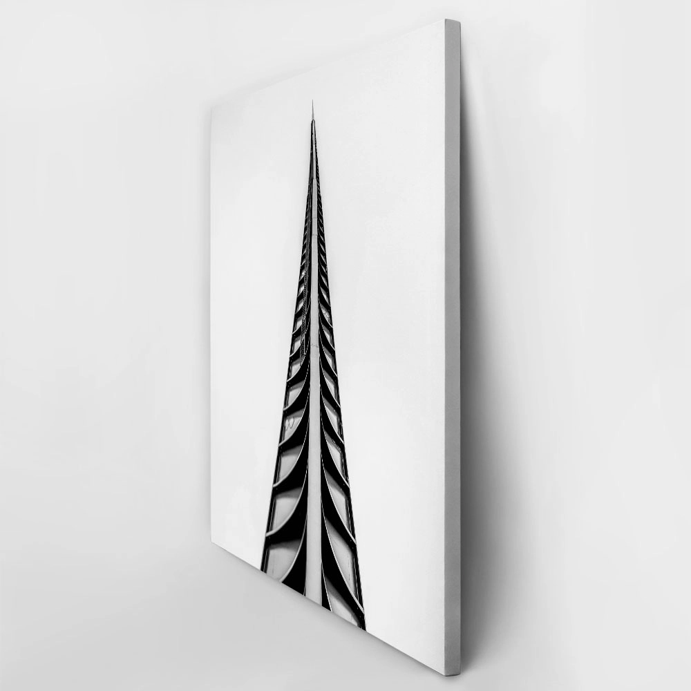 Πίνακας σε Καμβά BLACK AND WHITE ARCHITECTURAL STEEL SPIRE