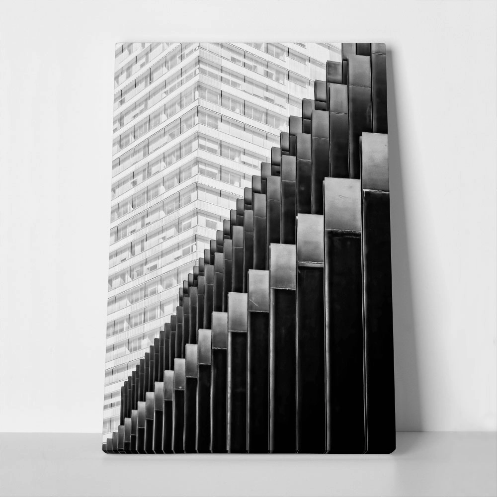 Πίνακας σε Καμβά BLACK AND WHITE ARCHITECTURAL STRUCTURAL COLUMNS