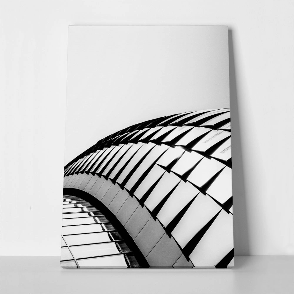 Πίνακας σε Καμβά BLACK AND WHITE ARCHITECTURAL STRUCTURAL CURVES