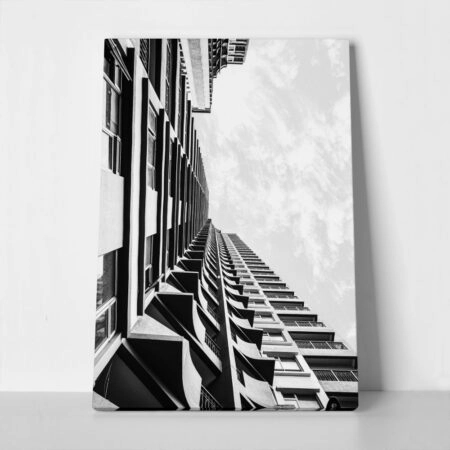 Πίνακας σε Καμβά BLACK AND WHITE ARCHITECTURAL STRUCTURAL LINES - Πολεις και Αρχιτεκτονικη