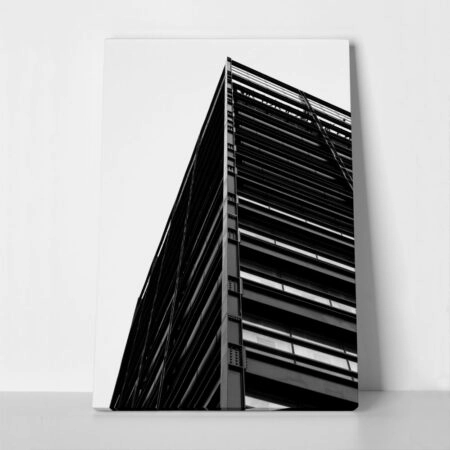 Πίνακας σε Καμβά BLACK AND WHITE ARCHITECTURAL STRUCTURAL STEEL CORNER - Πολεις και Αρχιτεκτονικη