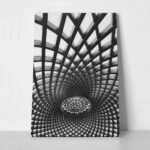 Πίνακας σε Καμβά BLACK AND WHITE ARCHITECTURAL SWIRLING METAL CEILING