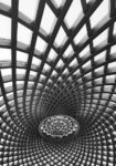 Πίνακας σε Καμβά BLACK AND WHITE ARCHITECTURAL SWIRLING METAL CEILING