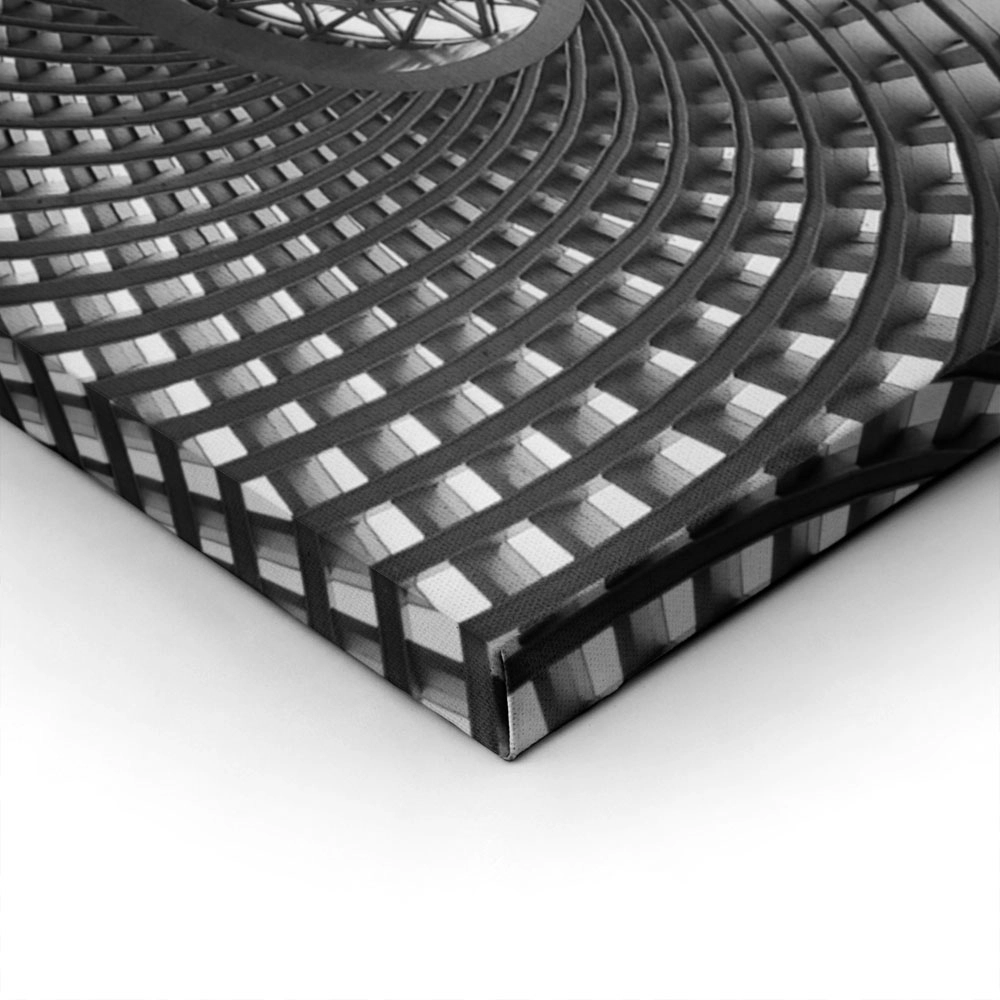 Πίνακας σε Καμβά BLACK AND WHITE ARCHITECTURAL SWIRLING METAL CEILING