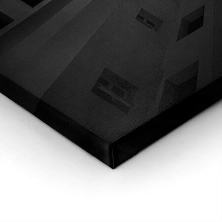 Πίνακας σε Καμβά BLACK AND WHITE ARCHITECTURAL TALL TOWER BLOCK - Πολεις και Αρχιτεκτονικη Sticky 1