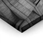 Πίνακας σε Καμβά BLACK AND WHITE ARCHITECTURAL TEXTURED CONCRETE BUILDING