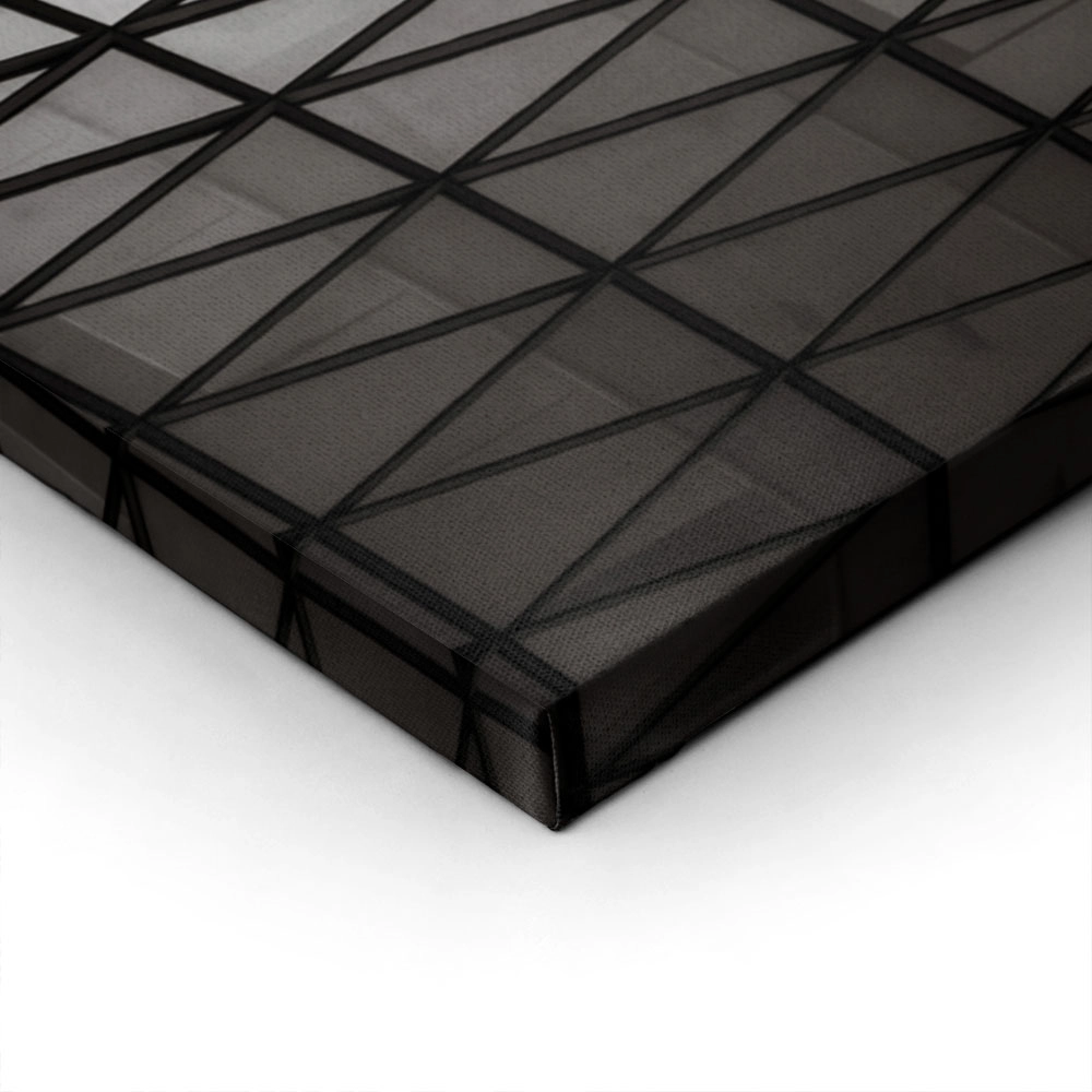 Πίνακας σε Καμβά BLACK AND WHITE ARCHITECTURAL TRIANGLE FACADE