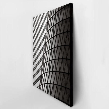 Πίνακας σε Καμβά BLACK AND WHITE ARCHITECTURAL TRIANGLE FACADE - Πολεις και Αρχιτεκτονικη Sticky 2