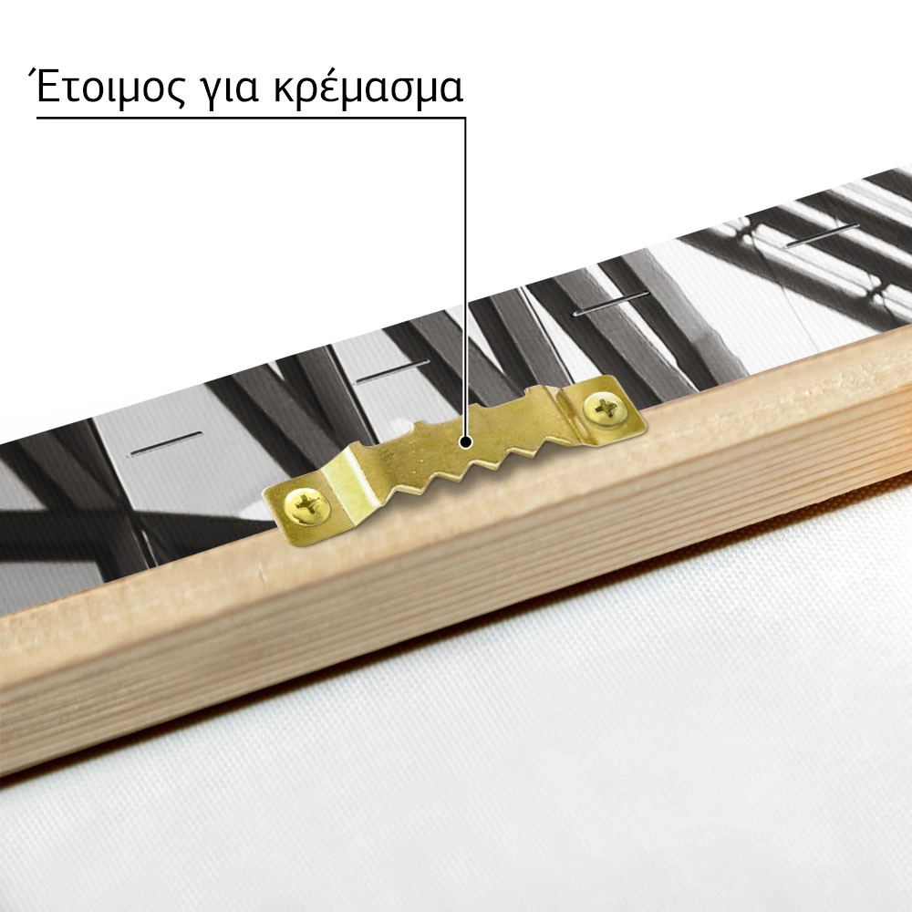 Πίνακας σε Καμβά BLACK AND WHITE ARCHITECTURAL TRIANGLE FACADE