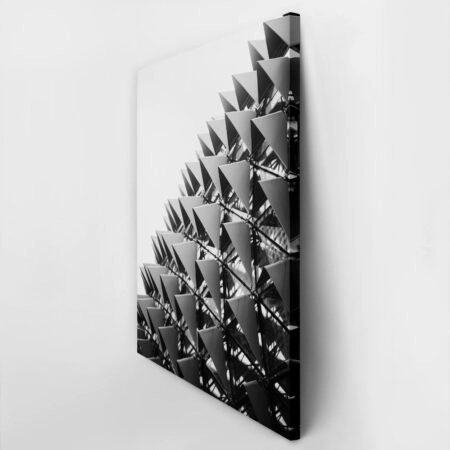 Πίνακας σε Καμβά BLACK AND WHITE ARCHITECTURAL TRIANGULAR SUNSHADES 2 - Πολεις και Αρχιτεκτονικη Sticky 2
