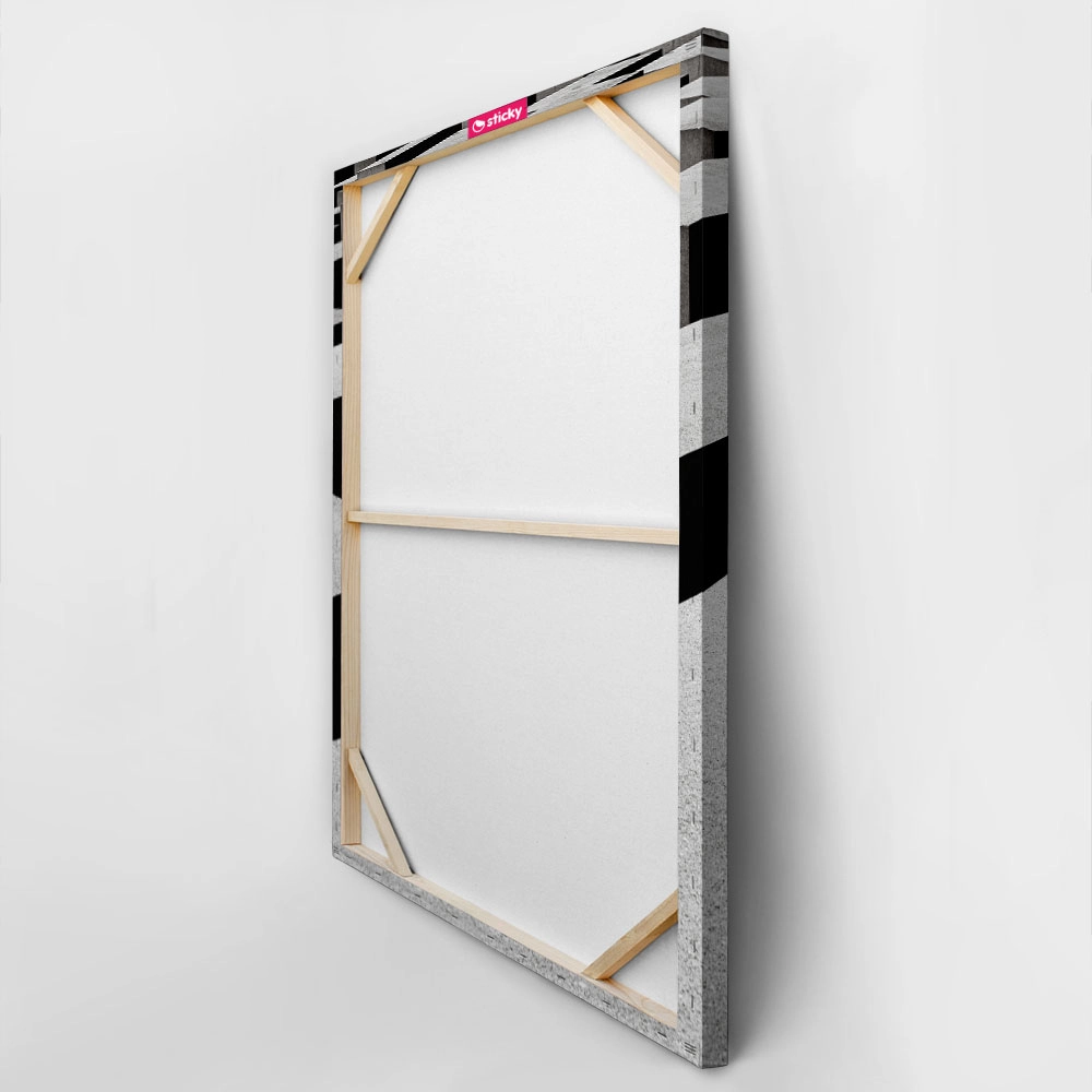 Πίνακας σε Καμβά BLACK AND WHITE ARCHITECTURAL TRIANGULAR SUNSHADES GEOMETRIC BOX STRUCTURES