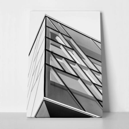 Πίνακας σε Καμβά BLACK AND WHITE ARCHITECTURAL TRIANGULAR WINDOWS