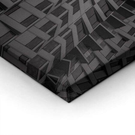 Πίνακας σε Καμβά BLACK AND WHITE ARCHITECTURAL TWISTING BUILDING - Πολεις και Αρχιτεκτονικη Sticky 1