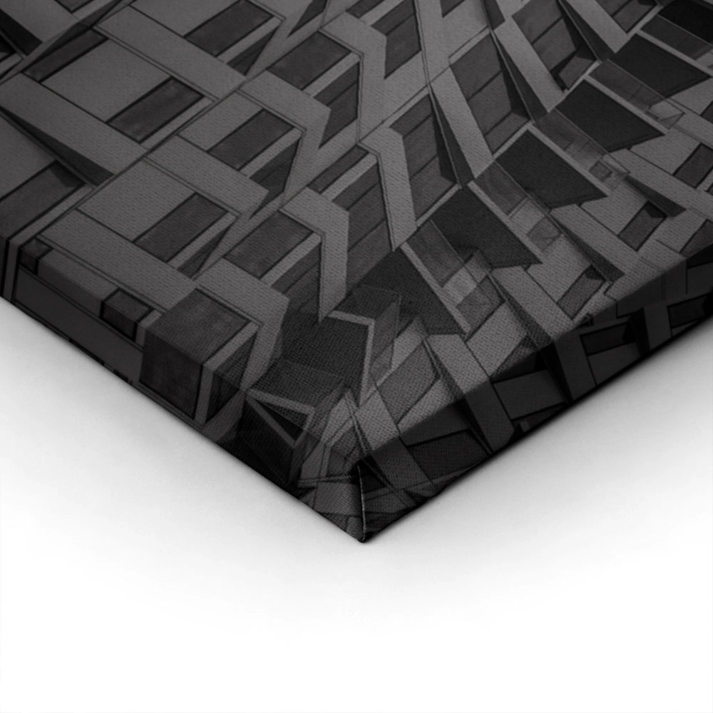 Πίνακας σε Καμβά BLACK AND WHITE ARCHITECTURAL TWISTING BUILDING