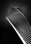 Πίνακας σε Καμβά BLACK AND WHITE ARCHITECTURAL TWISTING TOWER