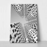 Πίνακας σε Καμβά BLACK AND WHITE ARCHITECTURAL URBAN GEOMETRIC SYMMETRY