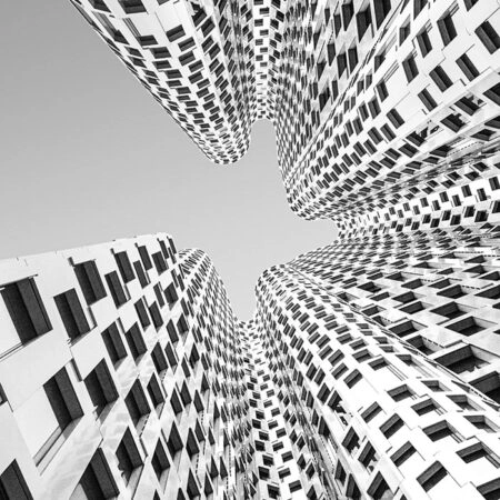 Πίνακας σε Καμβά BLACK AND WHITE ARCHITECTURAL URBAN GEOMETRIC SYMMETRY - Πολεις και Αρχιτεκτονικη Sticky 5