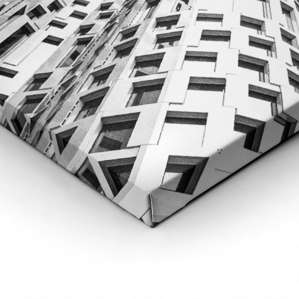 Πίνακας σε Καμβά BLACK AND WHITE ARCHITECTURAL URBAN GEOMETRIC SYMMETRY
